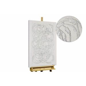 KUNSTLOFT RUČNE MAĽOVANÝ AKRYLOVÝ OBRAZ 60/90 cm, biely/sivý, abstraktný geometrický motív vyobraziť