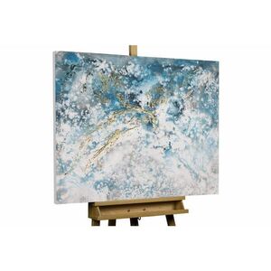 KUNSTLOFT RUČNE MAĽOVANÝ AKRYLOVÝ OBRAZ 100/75 cm, modrý/biely, prírodný a botanický motív vyobraziť