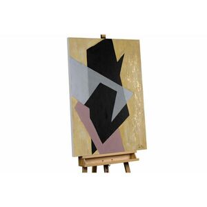 KUNSTLOFT RUČNE MAĽOVANÝ AKRYLOVÝ OBRAZ 75/100 cm, čierny, abstraktný geometrický motív vyobraziť