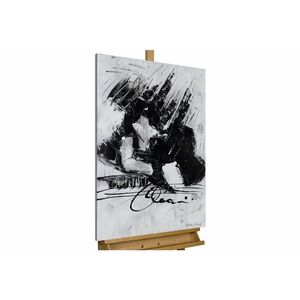 KUNSTLOFT RUČNE MAĽOVANÝ AKRYLOVÝ OBRAZ 60/90 cm, čierny, abstraktný geometrický motív vyobraziť