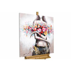 KUNSTLOFT RUČNE MAĽOVANÝ AKRYLOVÝ OBRAZ 80/80 cm, červený/taupe, prírodný a botanický motív vyobraziť