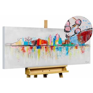 KUNSTLOFT RUČNE MAĽOVANÝ AKRYLOVÝ OBRAZ 120/60 cm, sivý, krajinný motív vyobraziť