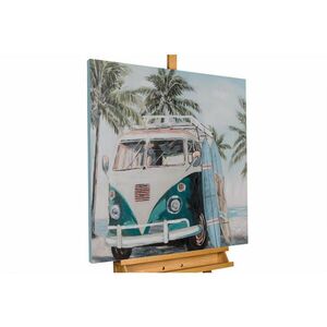 KUNSTLOFT RUČNE MAĽOVANÝ AKRYLOVÝ OBRAZ 80/80 cm, modrý, abstraktný geometrický motív vyobraziť