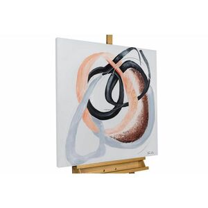 KUNSTLOFT RUČNE MAĽOVANÝ AKRYLOVÝ OBRAZ 80/80 cm, biely/béžový, abstraktný geometrický motív vyobraziť
