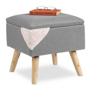 Relaxdays TABURET Svetlosivý s úložným priestorom vyobraziť