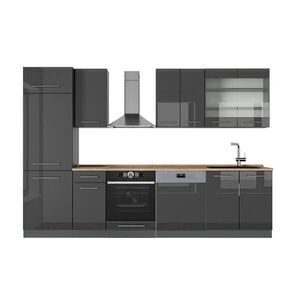 Vicco KUCHYNKA Fame-Line Antracit vysoký lesk 300 cm , AP Oak vyobraziť