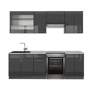 Vicco KUCHYNKA Fame-Line Antracit vysoký lesk 240 cm , AP Marble vyobraziť