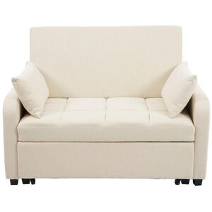 Redom ROZKLADACIA pohovka 127/75/94 cm s nastaviteľnou opierkou chrbta, funkcia sofa a lôžka, 2 vankúše, Béžová vyobraziť