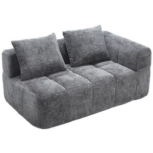 Redom 2-MIESTNA pohovka 158/90/60 cm z ženilu s bočným vreckom, vankúšom a rýchlou spätnou pružnosťou, Sivá vyobraziť