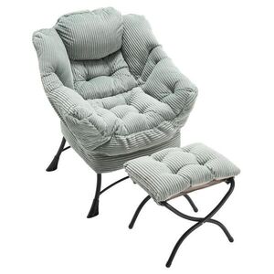 Redom RELAXAČNÉ kreslo 64/70/95 cm s podnožkou, bočným vreckom a oceľovým rámom, Svetlozelená vyobraziť