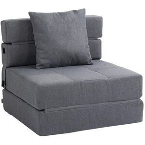Redom ROZKLADACIE kreslo 70/174 cm, 2-v-1 s funkciou lôžka a odnímateľným vankúšom, tmavosivá vyobraziť