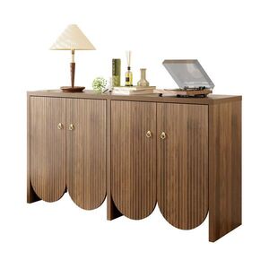 Redom SIDEBOARD 147/40/80 cm so 4 dvierkami, nastaviteľnými policami a hliníkovými úchytkami, Drevo vyobraziť