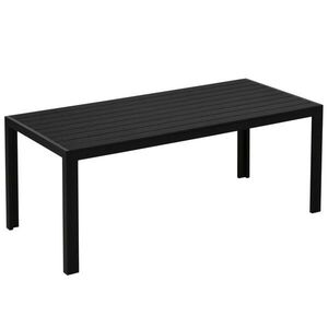 Redom ZÁHRADNÝ stôl 190/84, 5/72 cm odolný voči počasiu s hliníkovou konštrukciou a dreveným vzhľadom, Čierna vyobraziť