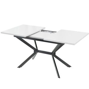 Redom JEDÁLENSKÝ stôl 120/160/80 cm, rozkladací pre 4–6 osôb s kovovými nohami a MDF doskou, Biela vyobraziť
