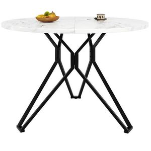 Redom JEDÁLENSKÝ stôl 100/100/76 cm, okrúhly, MDF doska s dekorom mramoru a nastaviteľné nožičky, Čierna vyobraziť