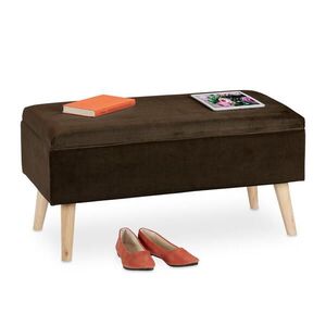 Relaxdays LAVICA Hnedá zamat úložný priestor 80 cm vyobraziť