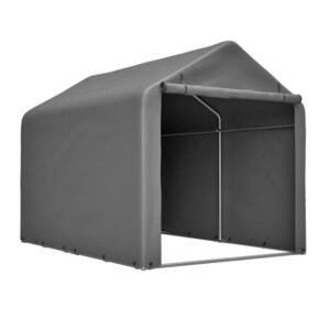 Modfu PRÍSTREŠOK na bicykle z kovu a PE 220x160x165 cm sivý s rolovacou bránou a vetraním vyobraziť