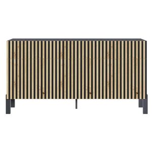 Selsey KOMODA Telire 3dverová čierna / Artisan dekor duba, 154 cm vyobraziť