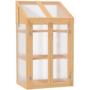 Modfu MINI skleník z dreva 70x50x120 cm hnedý s policami, vetraním a uzamykateľnými dvierkami vyobraziť