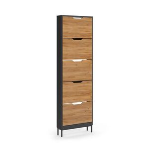 Vicco SKLÁPAČ TOPÁNOK Luca, antracitová/Dub Goldkraft, 59 x 192 cm s 5 výklopnými priehradkami vyobraziť