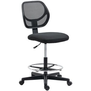 SHOPENTRA STOJACA stolička, čierna, ergonomická, s opierkou na nohy, výškovo nastaviteľná vyobraziť