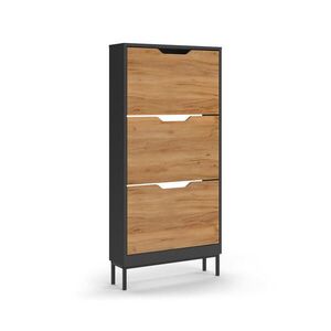 Vicco SKLÁPAČ TOPÁNOK Luca, antracitová/Dub Goldkraft, 59 x 123 cm s 3 výklopnými priehradkami vyobraziť