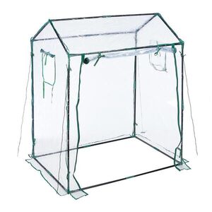Relaxdays SKLENÍK Transparentný tmavozelený fóliový PVC 152x132x92 cm vyobraziť