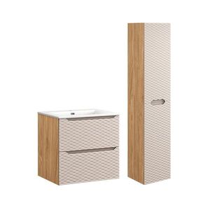 Petits-meubles KÚPEĽŇOVÝ NÁBYTOK 60cm Elora 2-dielna súprava Béžová a drevo vyobraziť