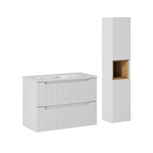 Petits-meubles KÚPEĽŇOVÝ NÁBYTOK 80cm Riva 2-dielna súprava Biela vyobraziť