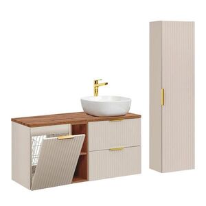 Petits-meubles KÚPEĽŇOVÝ NÁBYTOK 120.8cm Adriel 2-dielna súprava Kašmír a drevo vyobraziť
