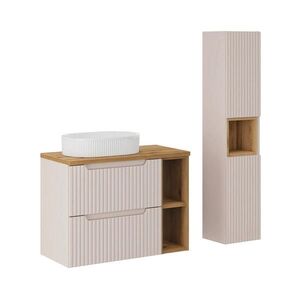 Petits-meubles KÚPEĽŇOVÝ NÁBYTOK 80.4cm Riva 2-dielna súprava Kašmír a drevo vyobraziť