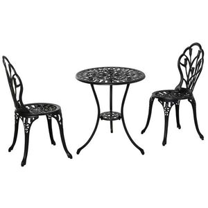 OKWISH BALKÓNOVÁ súprava 60/60/67 cm čierna z hliníka so stolom a 2 skladacími stoličkami vyobraziť