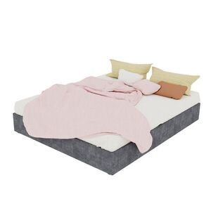 OKWISH POSTEĽNÝ rám 160/200 cm sivý bez čela s plynovým zdvihom z látky a kovu vyobraziť