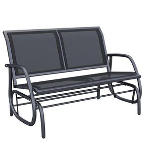 OKWISH ZÁHRADNÁ hojdacia lavička 120/70/85 cm čierna s hojdacou funkciou pre 2 osoby z kovu vyobraziť