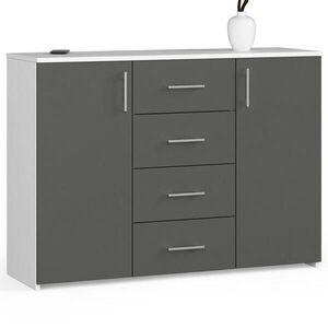 RAUMHIRSCH FURNITURE KOMODA Biela, grafitovo šedá 80/110/35 vyobraziť