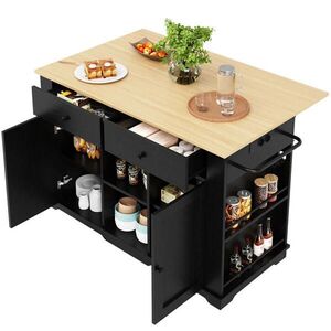 Redom KUCHYNSKÝ ostrovček 151, 5/59, 7/91, 7 cm s výklopnou doskou, zásuvkami, kolieskami a MDF doskou, Čierna/Prírodná vyobraziť