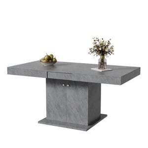Redom JEDÁLENSKÝ stôl 140/80/76 cm, rozkladací na 180 cm s úložným priestorom a betónovým vzhľadom, Sivá vyobraziť