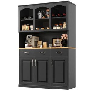 Redom SIDEBOARD 120/40/180 cm s LED osvetlením, nastaviteľnými policami a 3 zásuvkami, Čierna vyobraziť