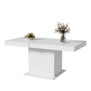 Redom JEDÁLENSKÝ stôl 140-180/80/76 cm s automatickým rozšírením a úložným priestorom, Biela vyobraziť