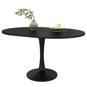 Redom JEDÁLENSKÝ stôl 100/140/100/75 cm rozkladací, oválny multifunkčný z MDF, Čierna vyobraziť
