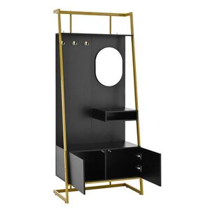 Redom PREDSIEŇOVÁ zostava 78/38, 5/180, 5 cm so zrkadlom, háčikmi a úložným priestorom z MDF, Čierna vyobraziť
