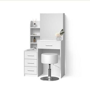 Livinity® TOALETNÝ STOLÍK Loreta, biely, 80 cm so zrkadlom a taburetom vyobraziť