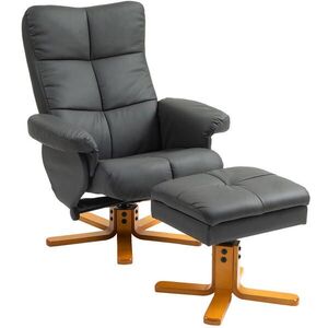 Redom RELAXAČNÉ kreslo 80/86/99 cm z dreva s podnožkou, úložným priestorom, polohovaním 145° a otočením 360°, Tmavosivá vyobraziť
