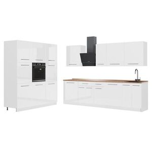 Vicco KUCHYNKA Fame-Line, Biely vysoký lesk/biely, 460 cm, AP Oak vyobraziť