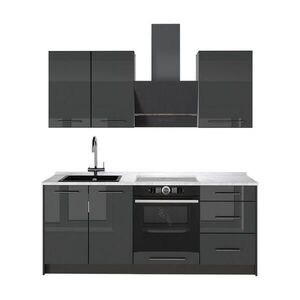 Vicco SAMOSTATNÁ KUCHYŇA Fame-Line, Antracit vysoký lesk/antracitová, 190 cm, AP Marble vyobraziť