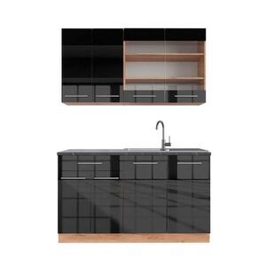 Vicco JEDNOLÔŽKOVÁ KUCHYŇA Fame-Line Antracit vysoký lesk/dub Goldkraft 140 cm , AP Antracit vyobraziť