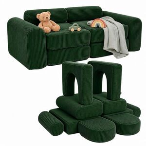 Relaxdays POHOVKA Zelená detská modulárna vyobraziť