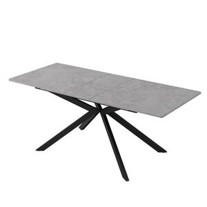 OKWISH JEDÁLENSKÝ stôl 150-180/70/75, 5 cm čierno-sivý rozkladací z MDF s kovovou krížovou podnožou vyobraziť