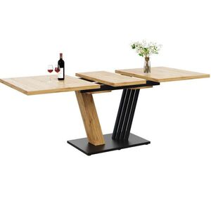 OKWISH JEDÁLENSKÝ stôl 120/160/80/76 cm v dekore dreva rozkladací z MDF a kovu vyobraziť