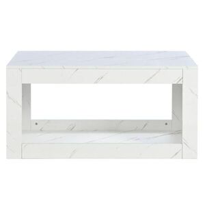OKWISH KONFERENČNÝ stolík 100/50/50 cm biely s LED osvetlením a otvoreným úložným priestorom z drevotriesky vyobraziť
